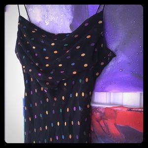 Silk Multi Color Black Dot Dress